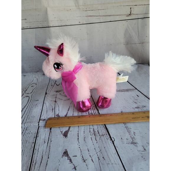 Plush Unicorn Stuffed Animal Pink with White Mane and Tail 7 Inches Tall New - Picture 6 of 6